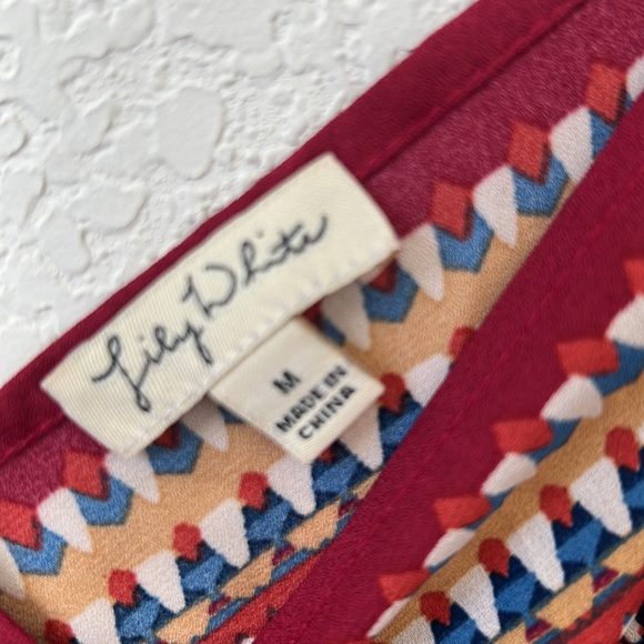 Lily White Burgundy Handkerchief Dress - Picture 2 of 5